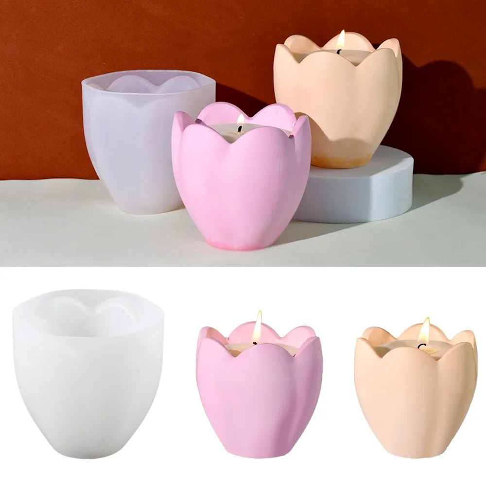 Candle Holder Set - Portavelas de tulipán, moldes de silicona,