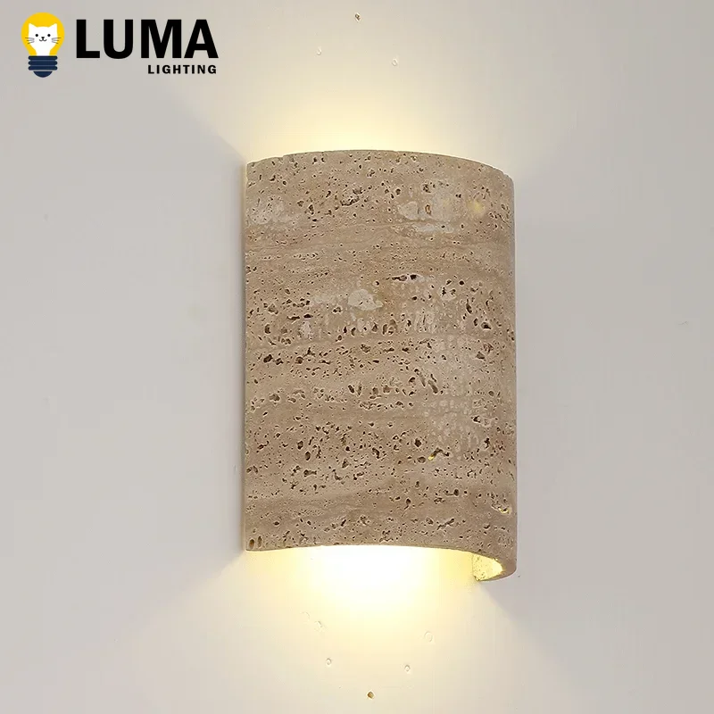 Lighting Decoration On Wall - Lámpara de Pared de Travertino Amarillo