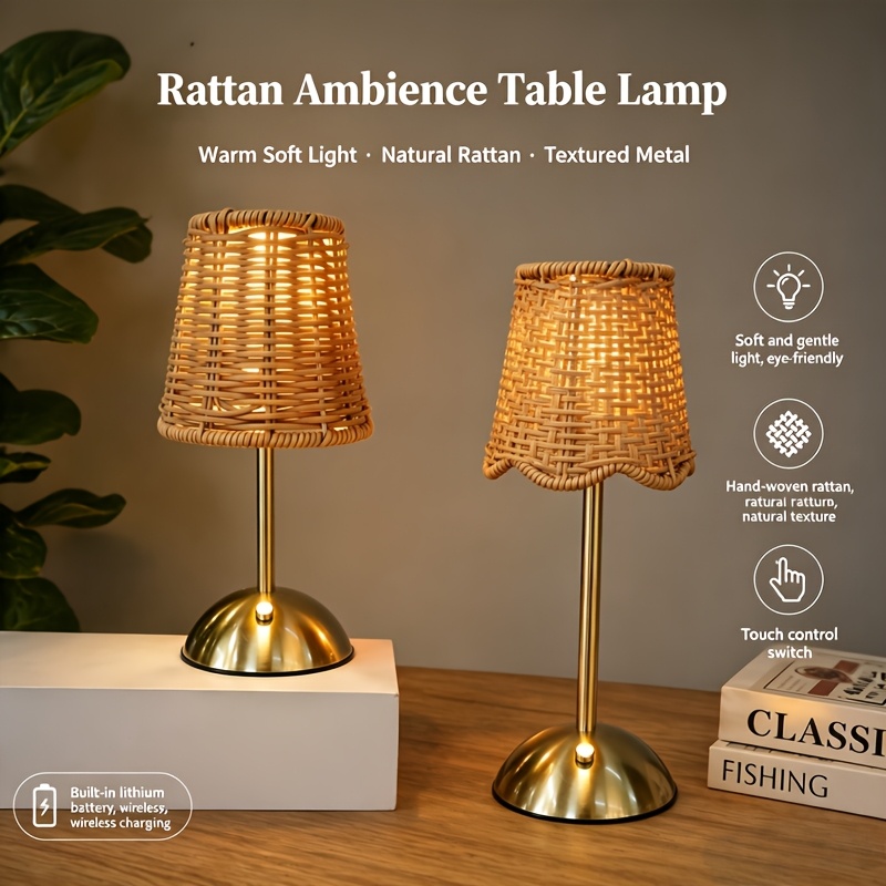 Lámpara de Mesa de Ratán Tejid - Lighting Design Decor reseña y precio