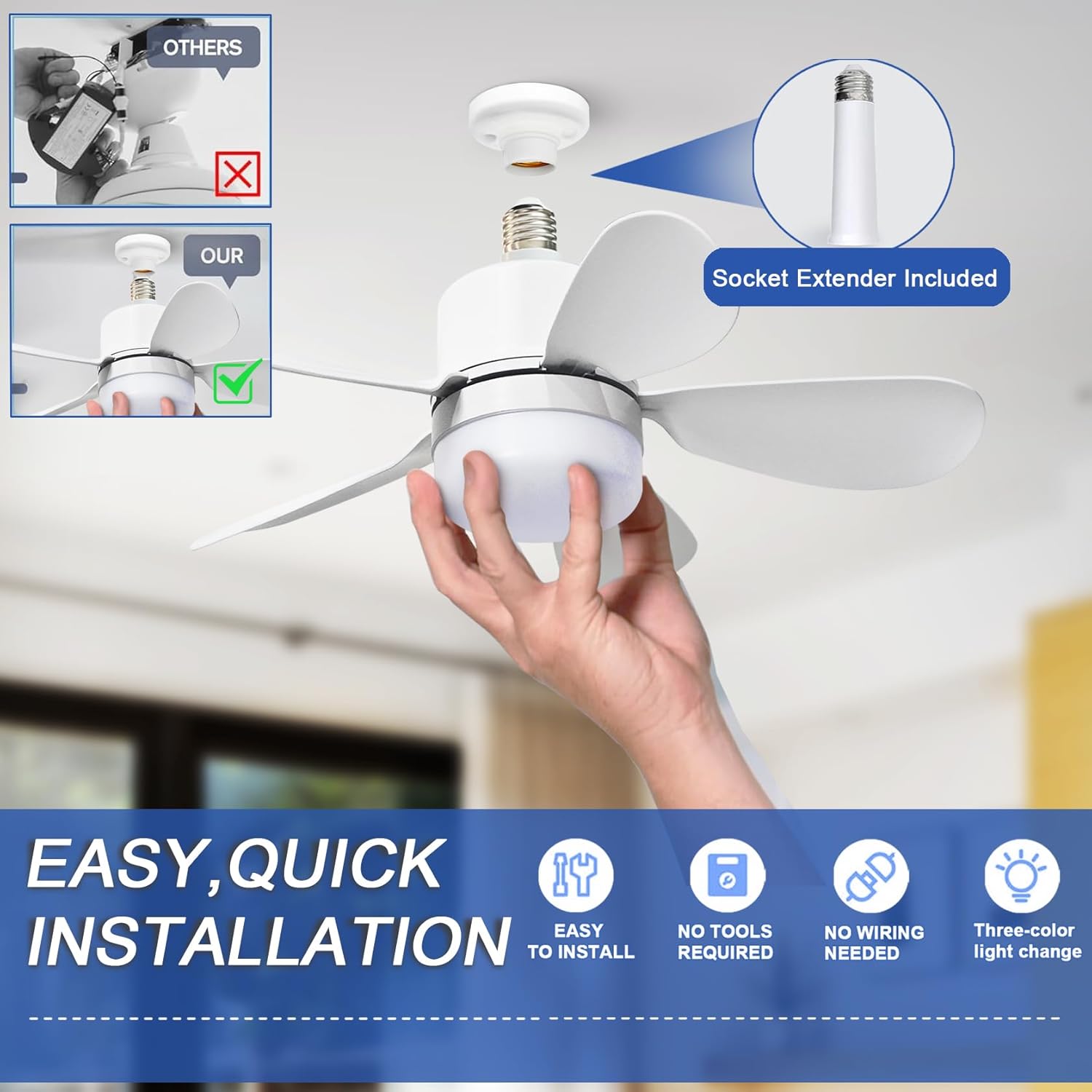 Ventilador de Techo con Luz y  - Lighting Design Decor reseña y precio