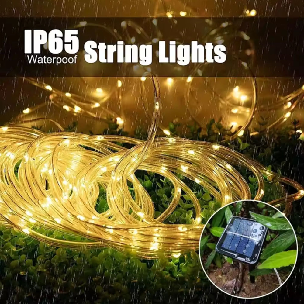 Guirnalda de luces LED solares - Outdoor Lighting Wedding Decor reseña y precio