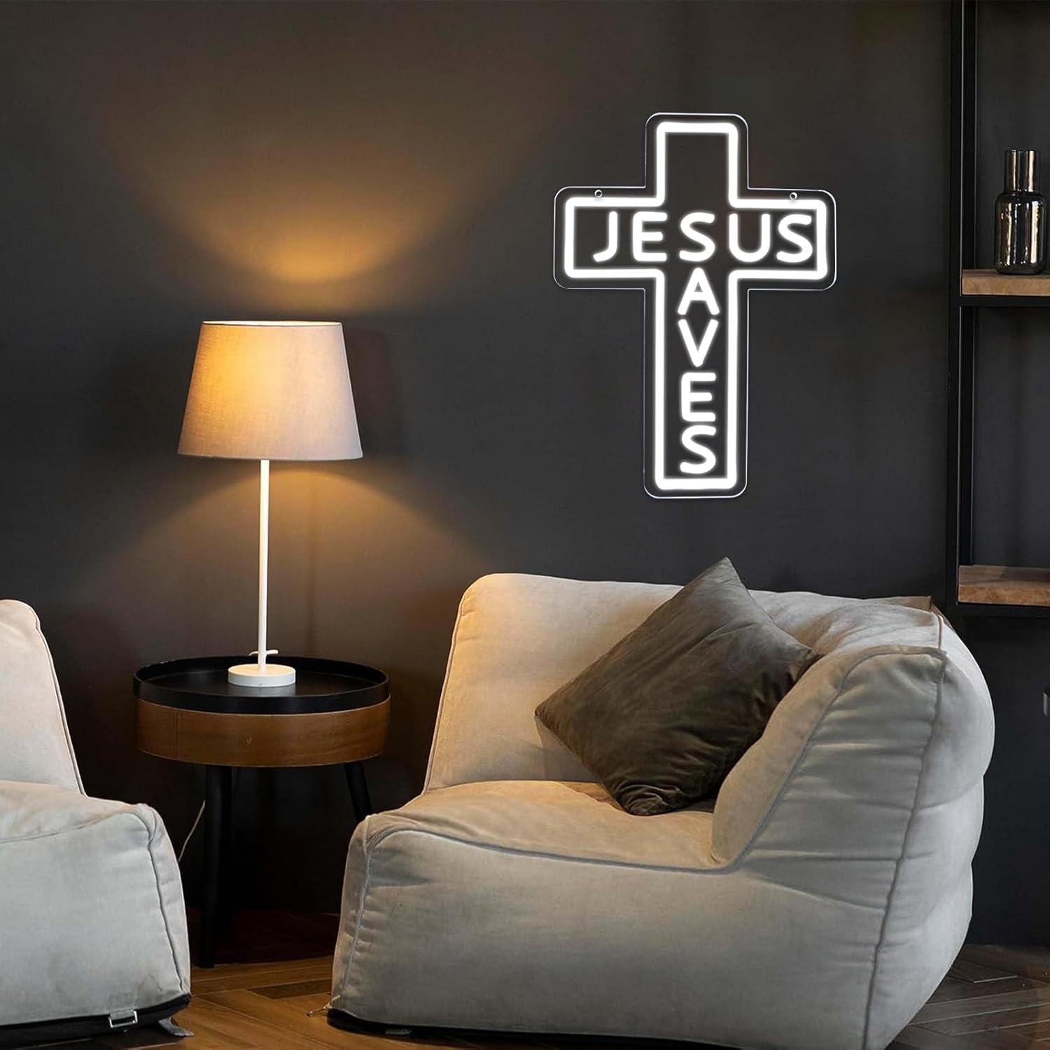 Letreros de Neón con la Cruz d - Lighting Decor For Living Room reseña y precio