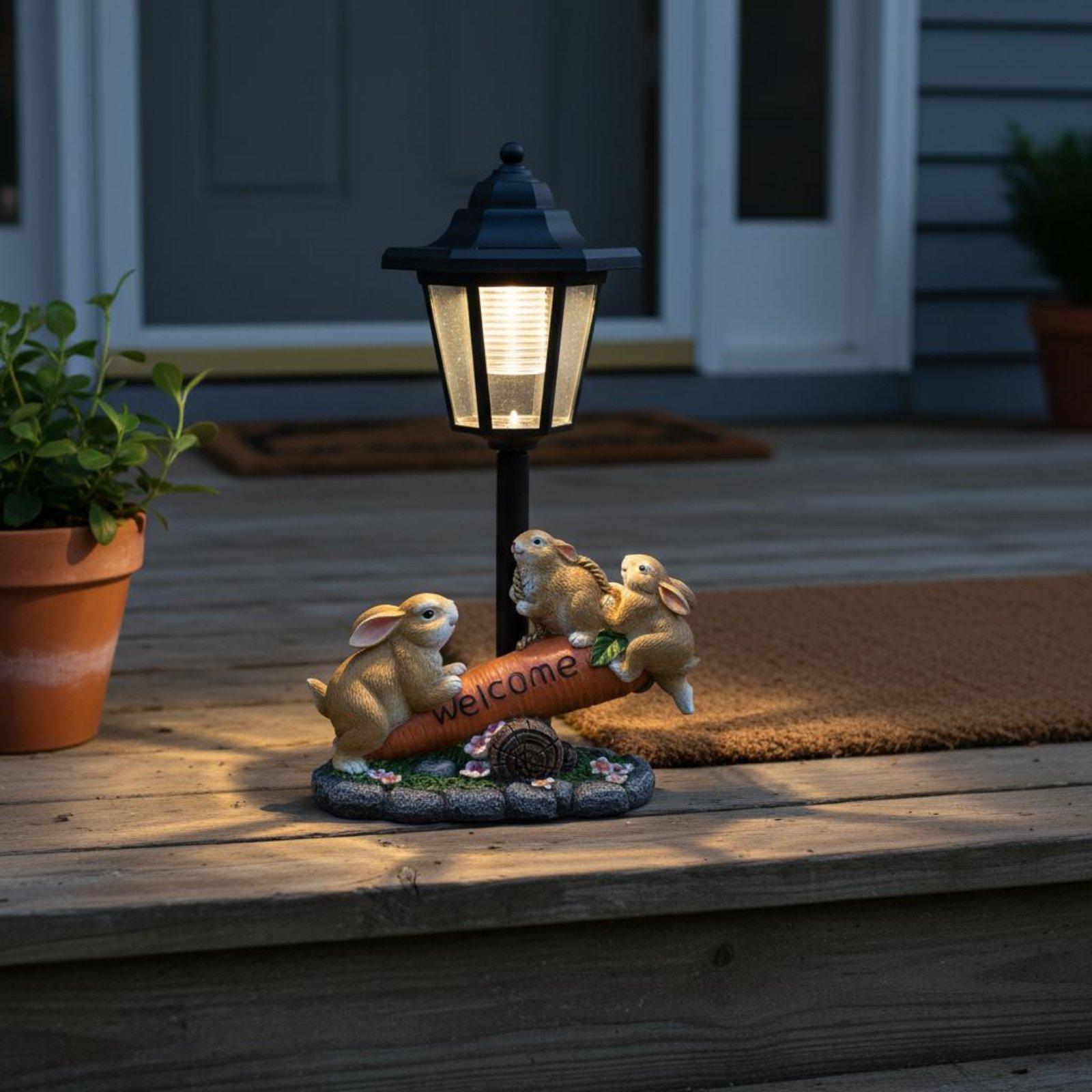 Estatua de conejo solar, luz s - Lighting Decoration Ideas reseña y precio