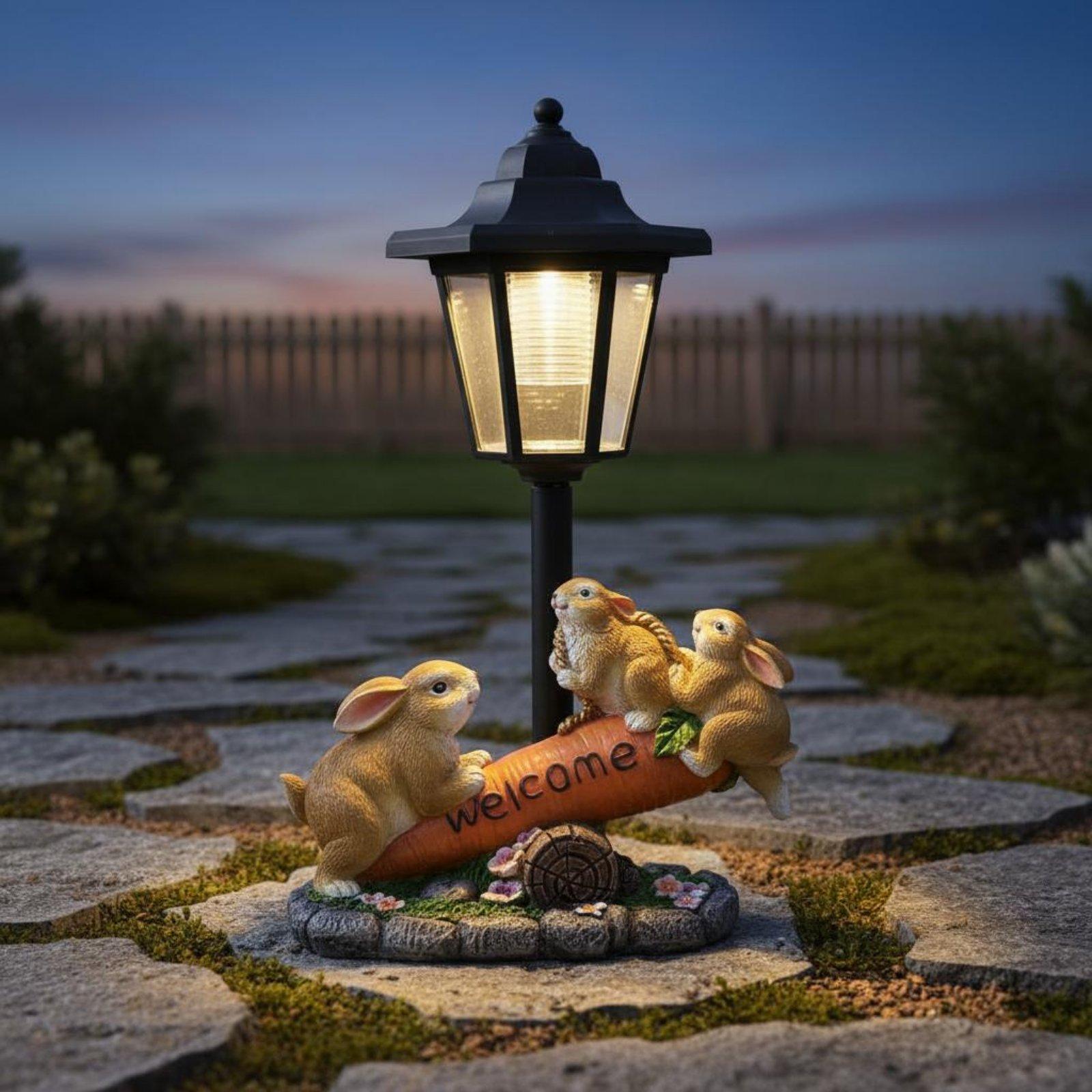 Estatua de conejo solar, luz s - Lighting Decoration Ideas reseña y precio